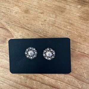 Elegant Silver Floral Stud Earrings